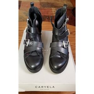 Kurt Geiger Carvela Skill Black Buckle Boots